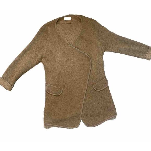 GOODNIGHT MACAROON Womens  OS Knit Sweater Open Cardigan Brown Church Office - Picture 5 of 14